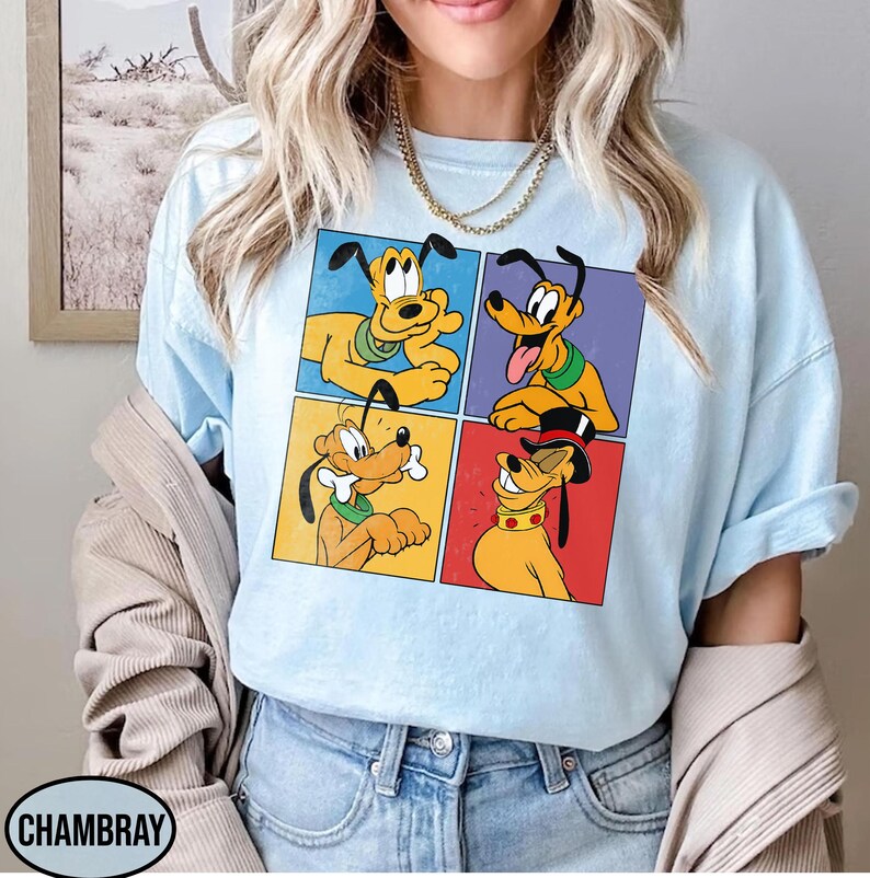 Retro Pluto Dog Shirt, Disney Shirt For Women, Disney Ear Shirt, Women's Unisex Disney T-shirt, Disney Shirt For Kids, Mickey And Pluto