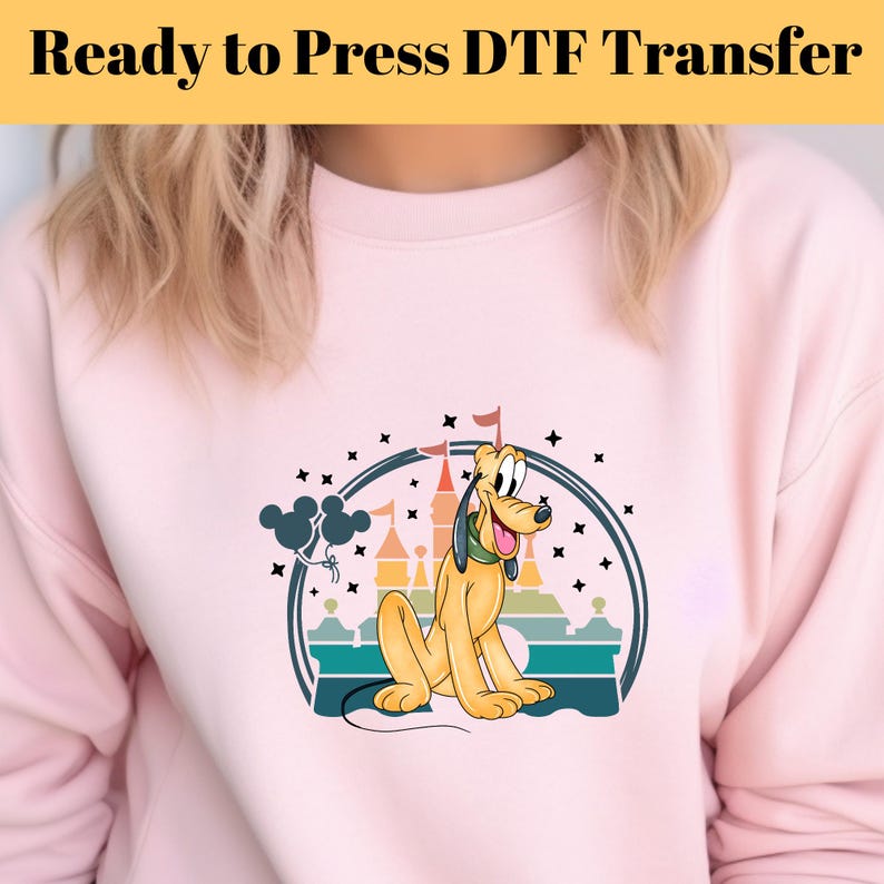 Disney Mickey and Friends Pluto DTF, Disney Pluto DTF, Mickey Trip DTF Transfer,Mickey Minnie Goofy Pluto Donald Shirt, Pluto Dog Shirt