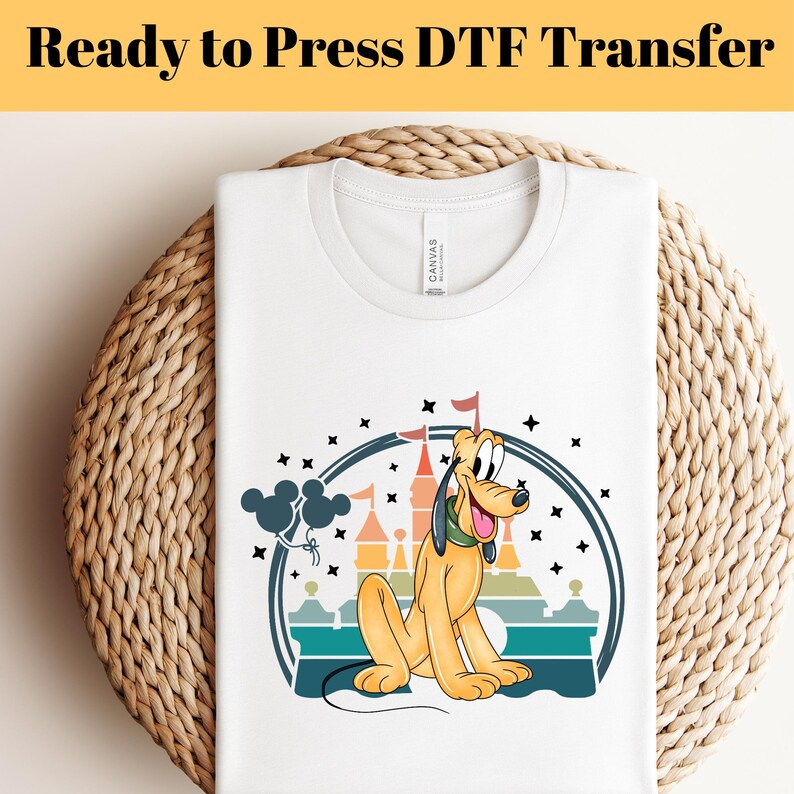 Disney Mickey and Friends Pluto DTF, Disney Pluto DTF, Mickey Trip DTF Transfer,Mickey Minnie Goofy Pluto Donald Shirt, Pluto Dog Shirt