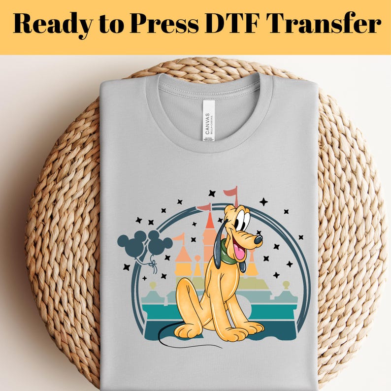 Disney Mickey and Friends Pluto DTF, Disney Pluto DTF, Mickey Trip DTF Transfer,Mickey Minnie Goofy Pluto Donald Shirt, Pluto Dog Shirt