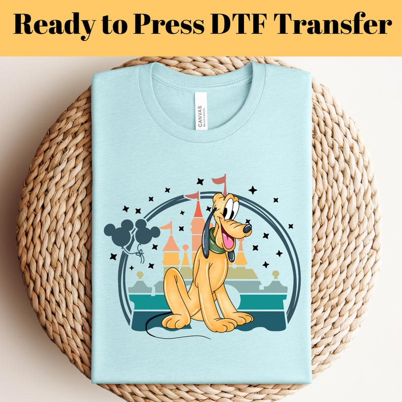 Disney Mickey and Friends Pluto DTF, Disney Pluto DTF, Mickey Trip DTF Transfer,Mickey Minnie Goofy Pluto Donald Shirt, Pluto Dog Shirt
