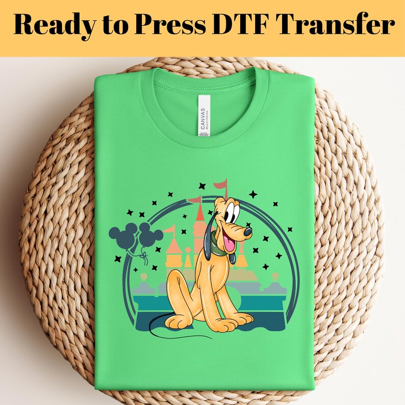 Disney Mickey and Friends Pluto DTF, Disney Pluto DTF, Mickey Trip DTF Transfer,Mickey Minnie Goofy Pluto Donald Shirt, Pluto Dog Shirt