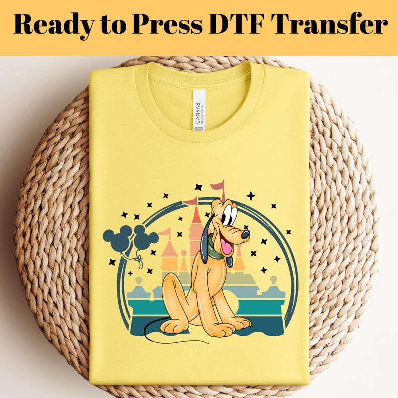 Disney Mickey and Friends Pluto DTF, Disney Pluto DTF, Mickey Trip DTF Transfer,Mickey Minnie Goofy Pluto Donald Shirt, Pluto Dog Shirt