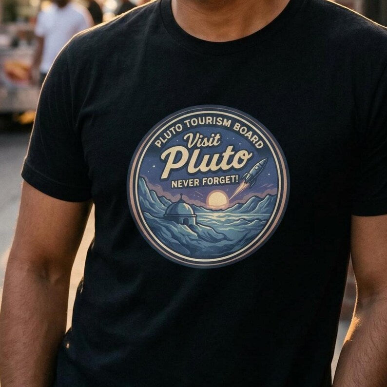 Visit Pluto!, Space Tourism, Space themed, Unisex T-shirt, NASA, Astronomy Gifts, Hubble, Space telescope, explorer, stargazer