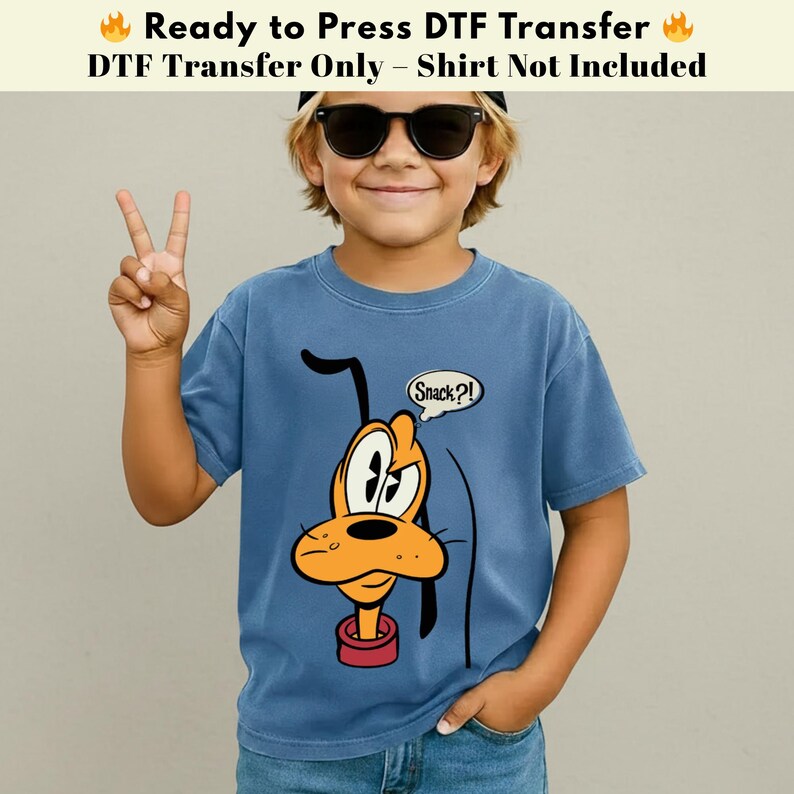 Pluto Snack Funny DTF Transfer, Pluto Cartoon Heat Transfer, Disneyworld Shirt, Disney Characters DTF, Heat Press Transfers,Disney Trip 2026