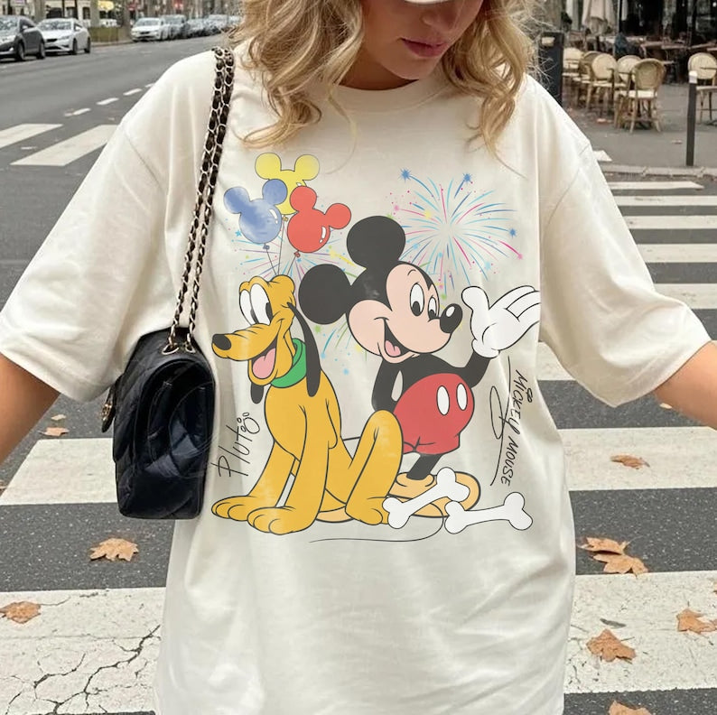 Retro Mickey Mouse And Pluto Best Friends Shirt, Vintage Disney Mickey Tee, Funny Mickey Pluto Shirt, Disney Family Trip Shirt