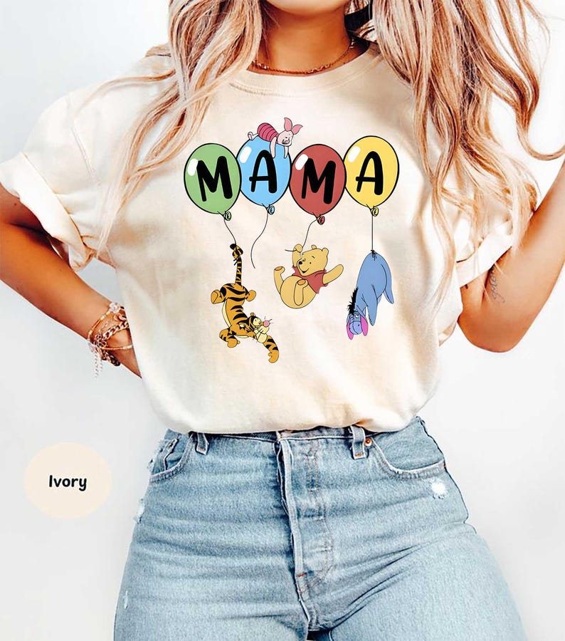 Mama Winnie The Pooh Comfort Colors Shirts, Bear Tigger product image 1