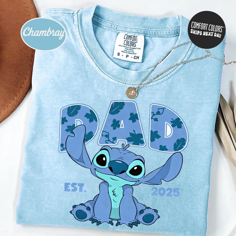 Custom Stitch Mom Dad Shirt Personalized Year Matching Family Shirt Comfort Colors Disney Mama Dada Shirt Disney Mama Tee Angel Stitch Shirt