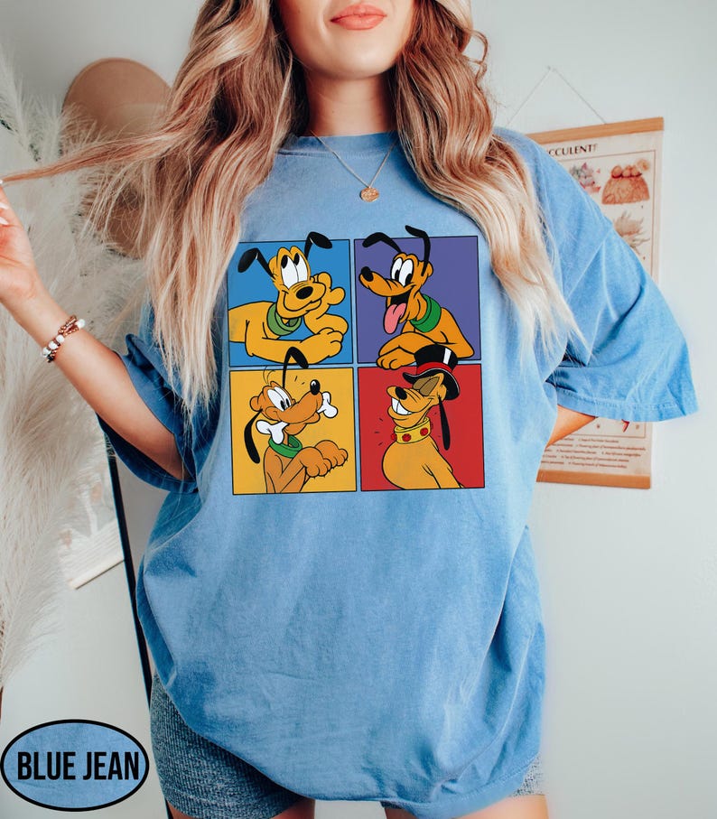 Retro Pluto Dog Shirt, Disney Shirt For Women, Disney Ear Shirt, Women's Unisex Disney T-shirt, Disney Shirt For Kids, Mickey And Pluto