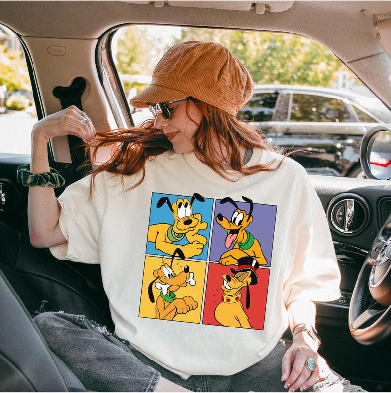 Retro Pluto Dog Shirt, Disney Shirt For Women, Disney Ear Shirt, Women's Unisex Disney T-shirt, Disney Shirt For Kids, Mickey And Pluto