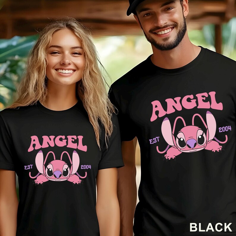Cute Angel Shirt, Disney Angel Est 2004, Floral Disney Stich Angel, Disneyland Trip, Girly Disney, 483917