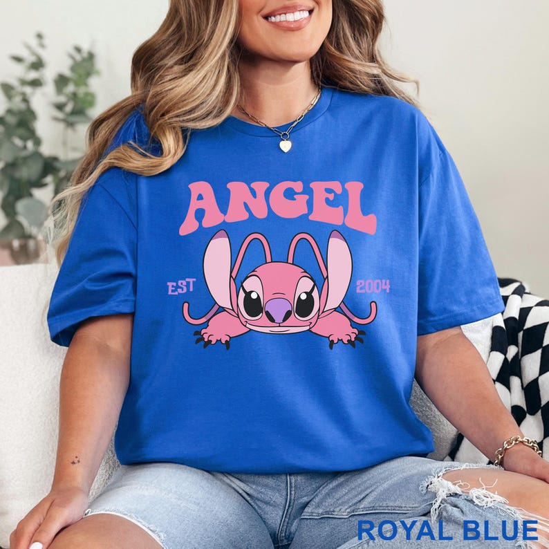 Cute Angel Shirt, Disney Angel Est 2004, Floral Disney Stich Angel, Disneyland Trip, Girly Disney, 483917