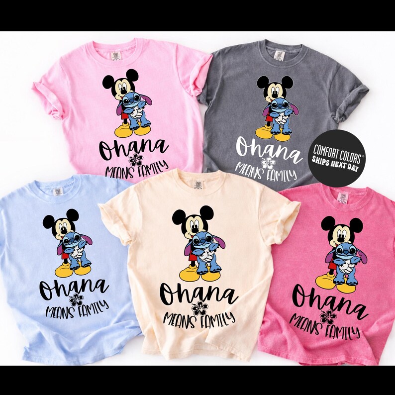 Ohana Means Family Shirt Matching Disney Stitch Shirt Hawaii Aloha Family Trip Vacation Shirt Disney World Shirt Funny Disney Character Tee