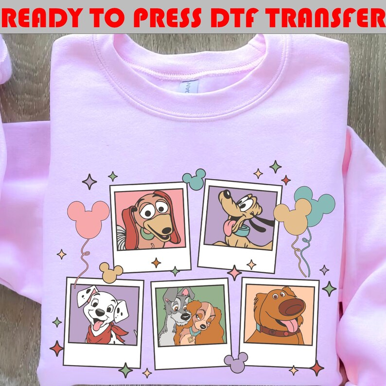 Disney Dogs Dtf Transfer,  Magic Kingdom Shirt, Disney Animals Dtf Shirt, Goofy-Pluto Shirt (Ready To Press)