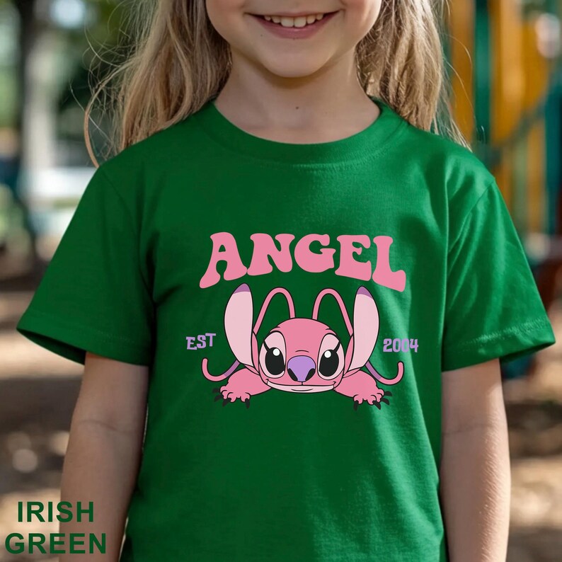 Cute Angel Shirt, Disney Angel Est 2004, Floral Disney Stich Angel, Disneyland Trip, Girly Disney, 483917