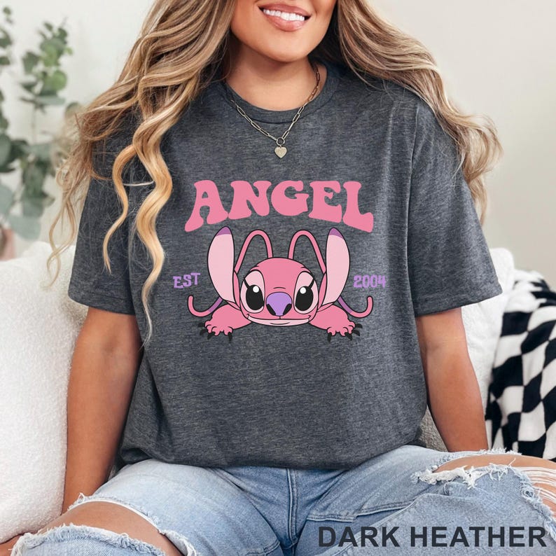 Cute Angel Shirt, Disney Angel Est 2004, Floral Disney Stich Angel, Disneyland Trip, Girly Disney, 483917