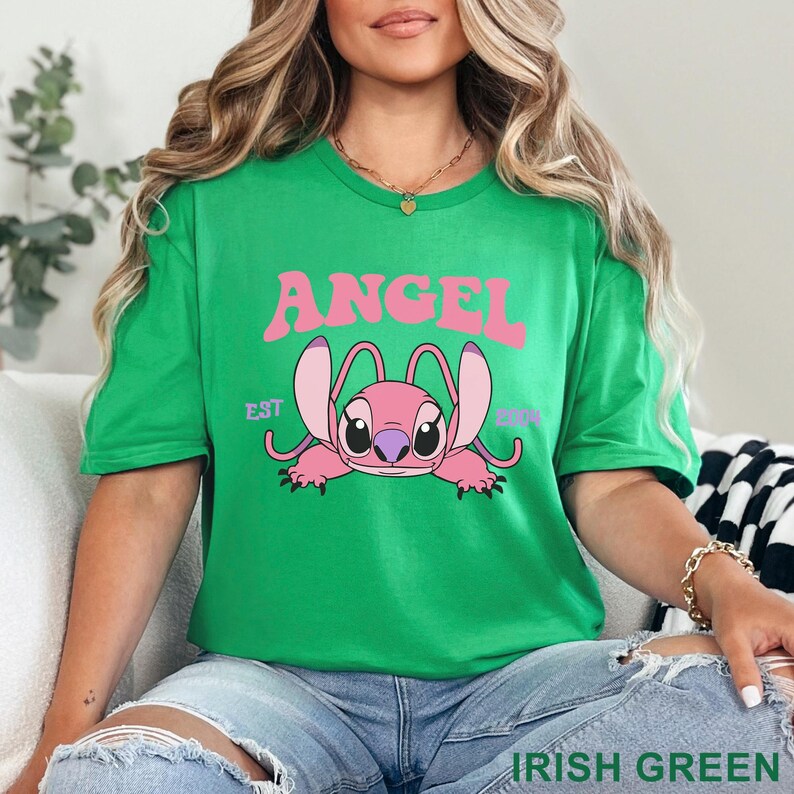 Cute Angel Shirt, Disney Angel Est 2004, Floral Disney Stich Angel, Disneyland Trip, Girly Disney, 483917