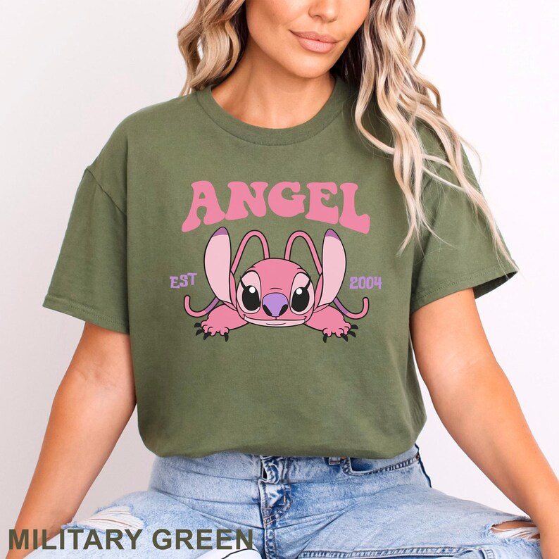 Cute Angel Shirt, Disney Angel Est 2004, Floral Disney Stich Angel, Disneyland Trip, Girly Disney, 483917