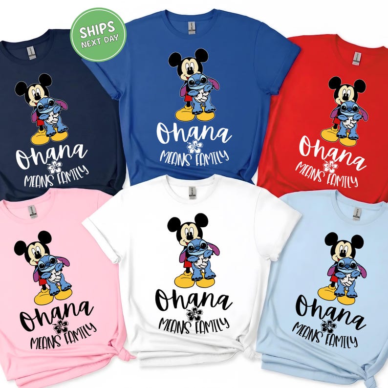 Ohana Means Family Shirt Matching Disney Stitch Shirt Hawaii Aloha Family Trip Vacation Shirt Disney World Shirt Funny Disney Character Tee