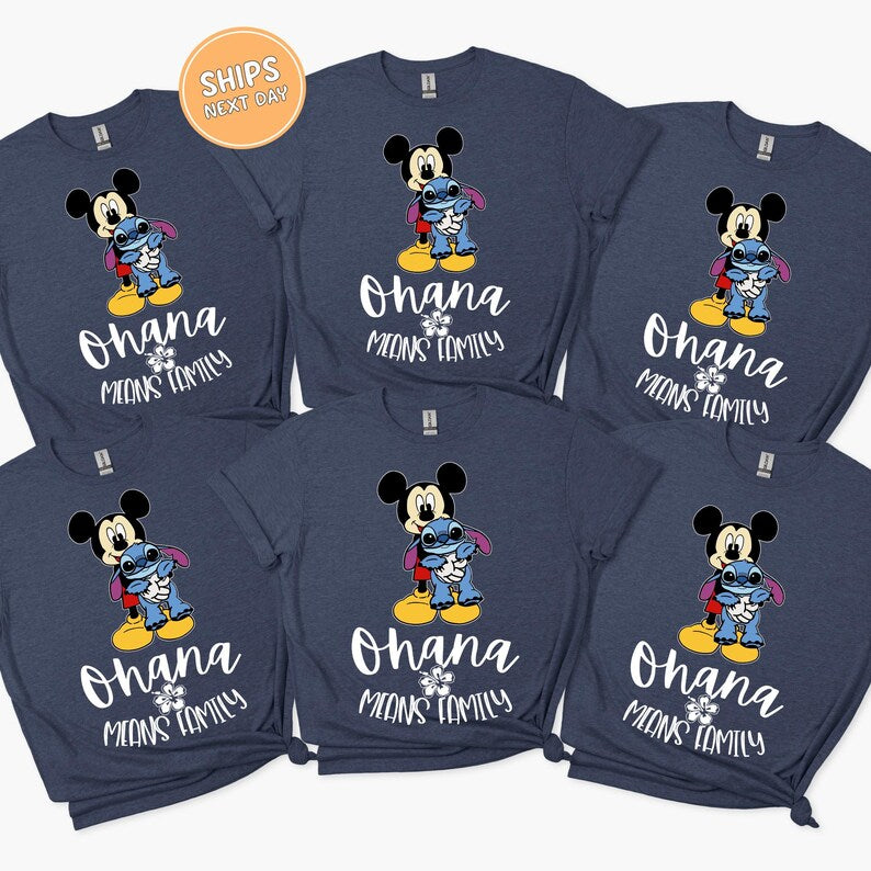 Ohana Means Family Shirt Matching Disney Stitch Shirt Hawaii Aloha Family Trip Vacation Shirt Disney World Shirt Funny Disney Character Tee
