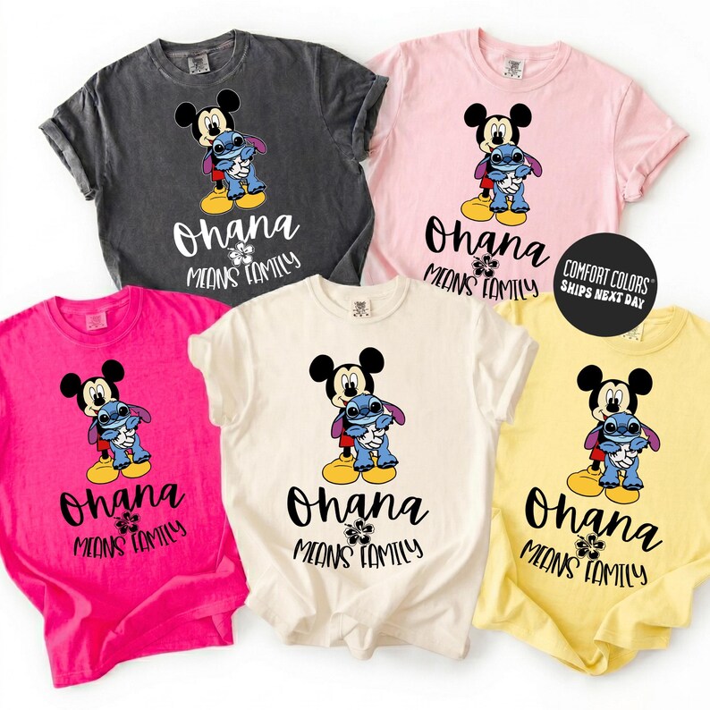 Ohana Means Family Shirt Matching Disney Stitch Shirt Hawaii Aloha Family Trip Vacation Shirt Disney World Shirt Funny Disney Character Tee