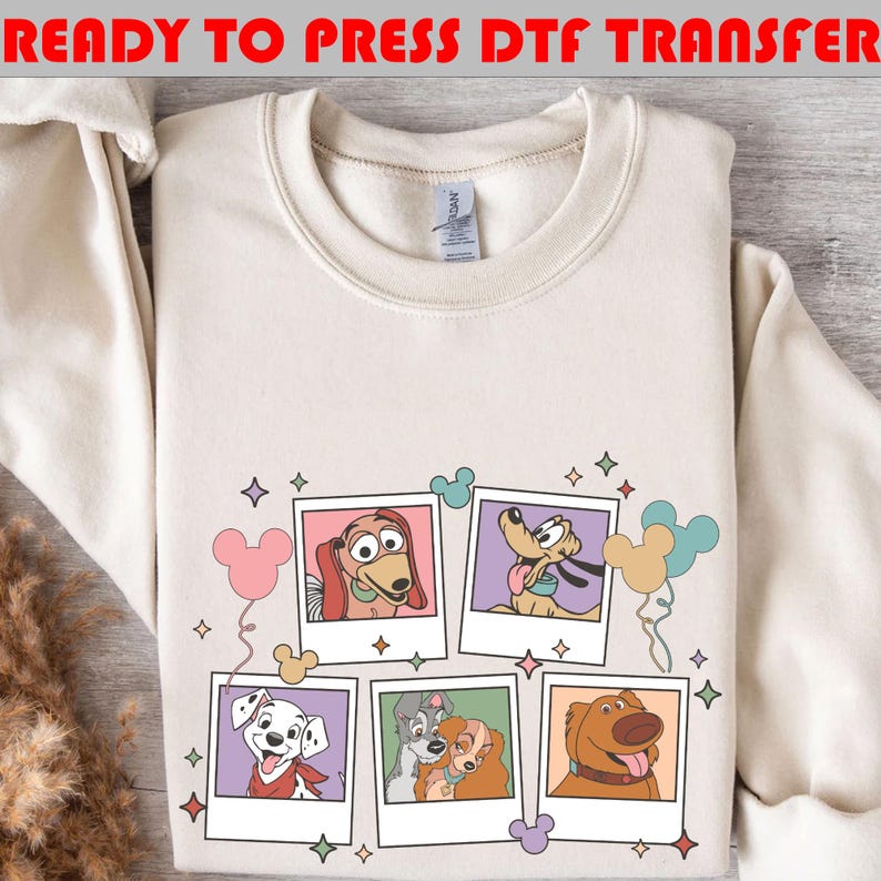 Disney Dogs Dtf Transfer,  Magic Kingdom Shirt, Disney Animals Dtf Shirt, Goofy-Pluto Shirt (Ready To Press)