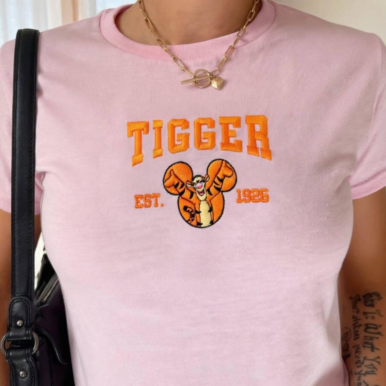 Embroidered "Winnie the Pooh" Characters Tee – Eeyore, Pooh, Piglet, Tigger – Cute Disney Shirt for Adults