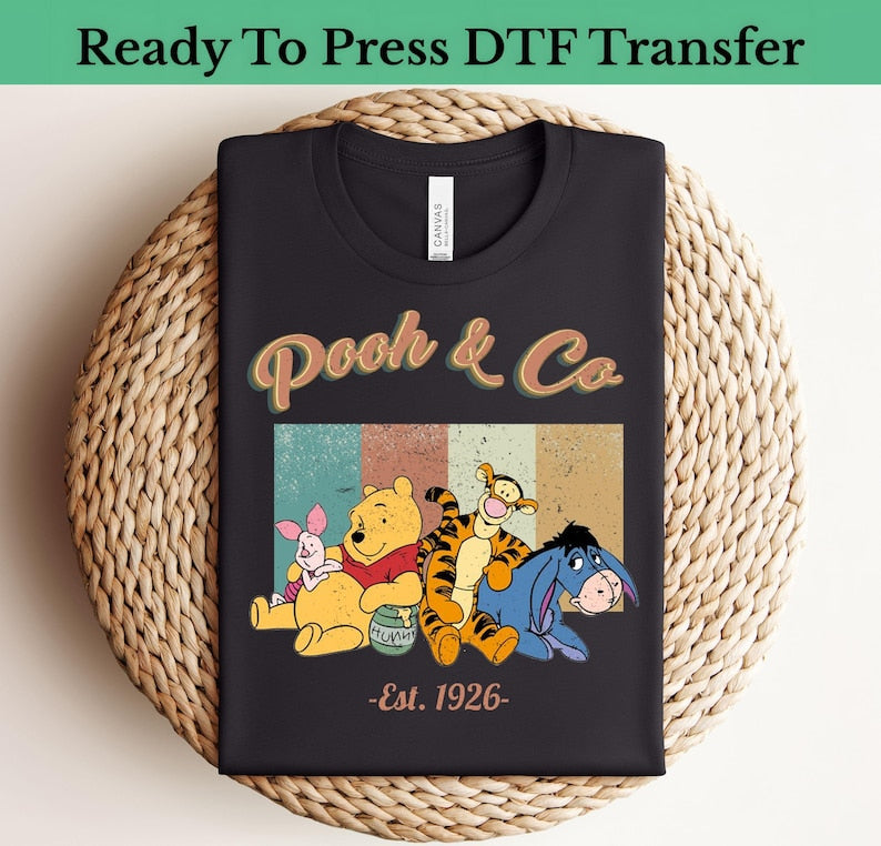 Vintage Pooh Bear Friends DTF Transfer, Tigger Eeyore product image 1