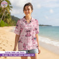 Personalized Angel Stitch Hawaiian Shirt, Custom Name Pink Ohana Disney Vacation Outfit, Stitch Family Matching Shirt, Gift for Her or Kids