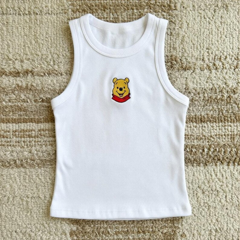 Custom Disney Winnie the Pooh Tigger Eeyore Piglet Embroidered Tank Top, Disney Trip Shirt, Matching Disney World Vacation Outfit
