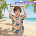 Custom Name Disney Stitch Vacation Outfit, Personalized Stitch Aloha Hawaiian Shirt, Family Matching Shirt, Cute Stitch Beach Shirt for Kids