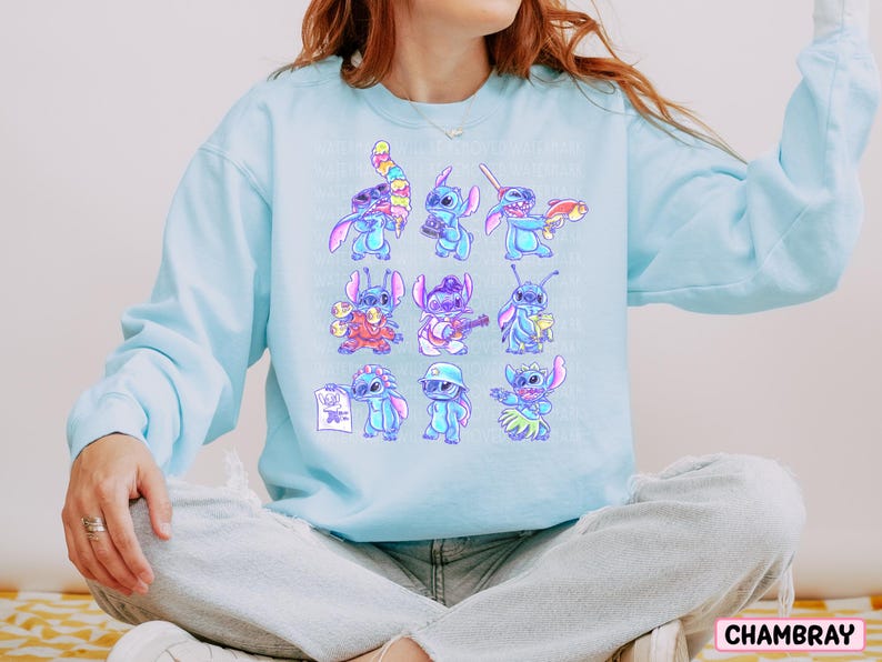 Disney Comfort Colors® Shirt Stitch Toddler Shirt Retro Disney Lilo And Stitch Shirt Floral Stitch Shirt Cute Stitch Disney Women Sweatshirt