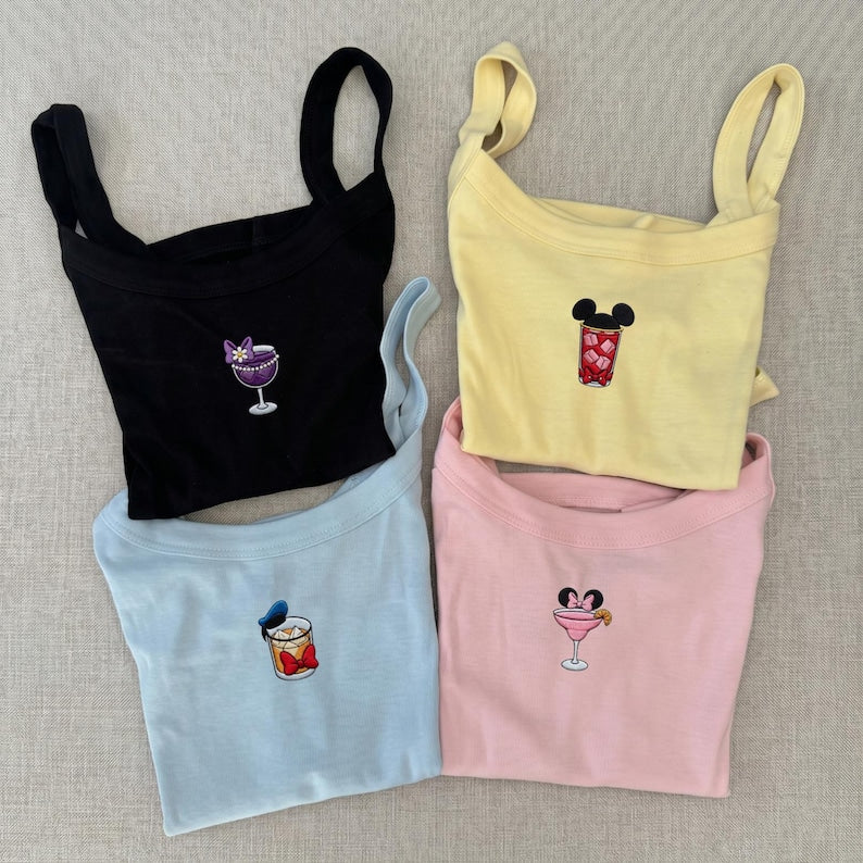 Custom Embroidered Epcot Drinking Tank Top, Mickey Minnie product image 3