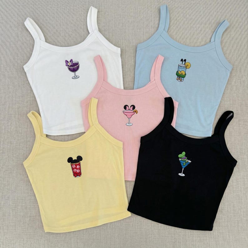 Custom Embroidered Epcot Drinking Tank Top, Mickey Minnie product image 7