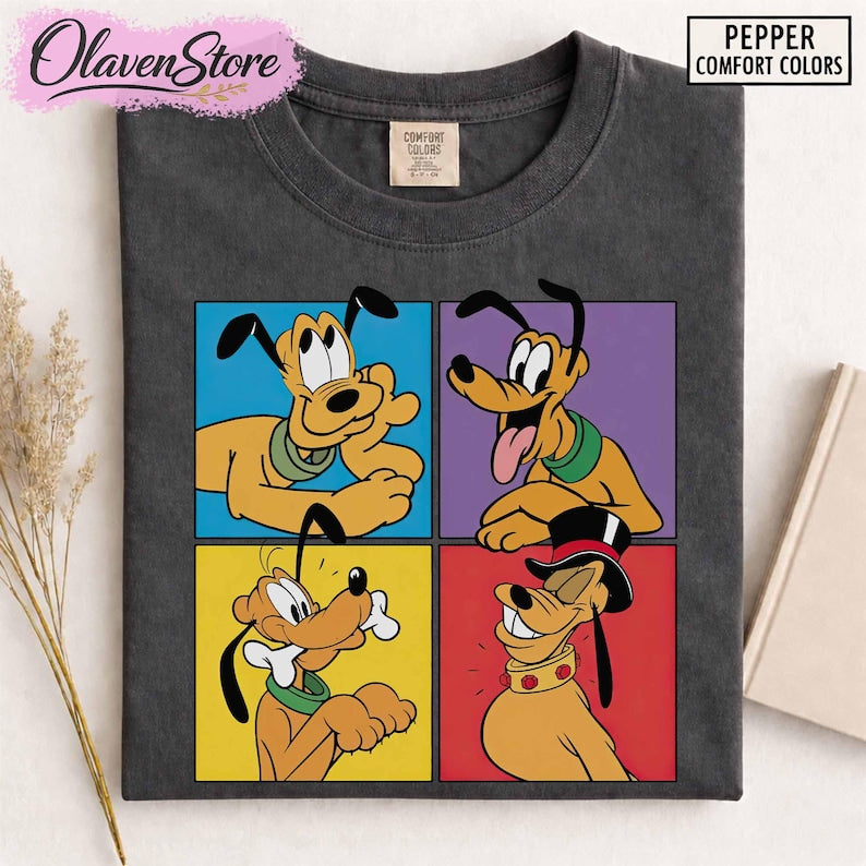 Retro Pluto Dog Shirt, Disney Shirt For Women, Disney Ear Shirt, Women's Unisex Disney T-shirt, Disney Shirt For Kids, Mickey And Pluto