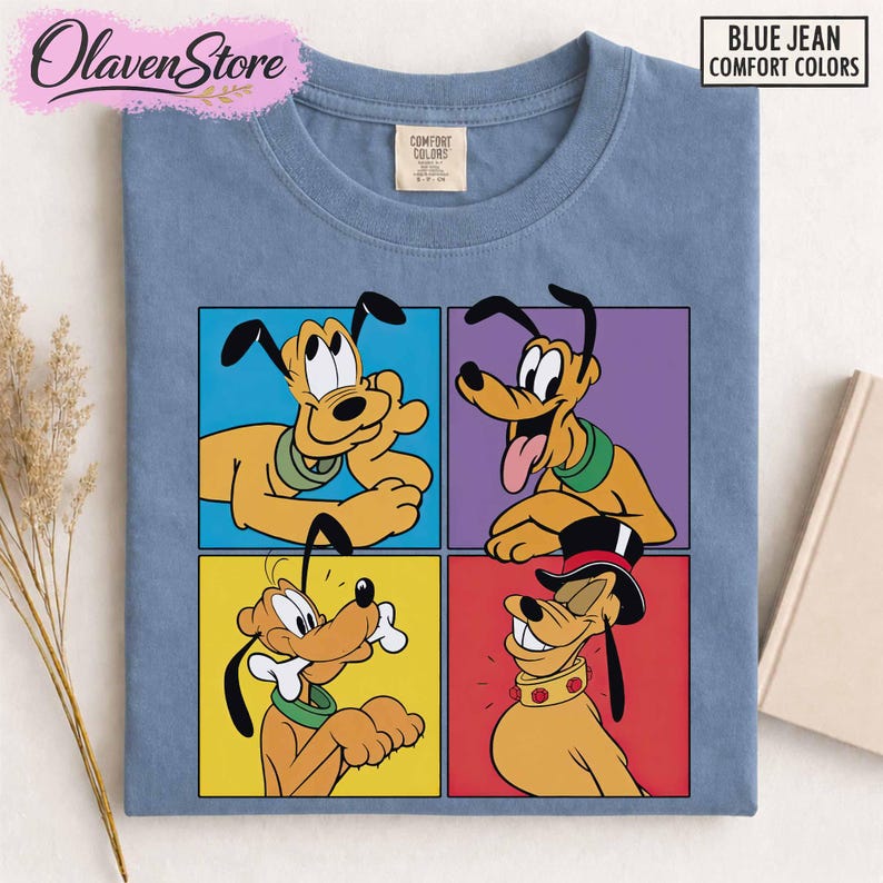 Retro Pluto Dog Shirt, Disney Shirt For Women, Disney Ear Shirt, Women's Unisex Disney T-shirt, Disney Shirt For Kids, Mickey And Pluto