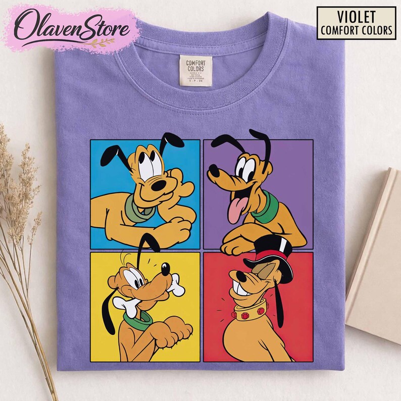 Retro Pluto Dog Shirt, Disney Shirt For Women, Disney Ear Shirt, Women's Unisex Disney T-shirt, Disney Shirt For Kids, Mickey And Pluto