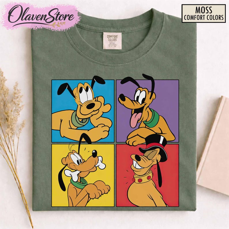 Retro Pluto Dog Shirt, Disney Shirt For Women, Disney Ear Shirt, Women's Unisex Disney T-shirt, Disney Shirt For Kids, Mickey And Pluto