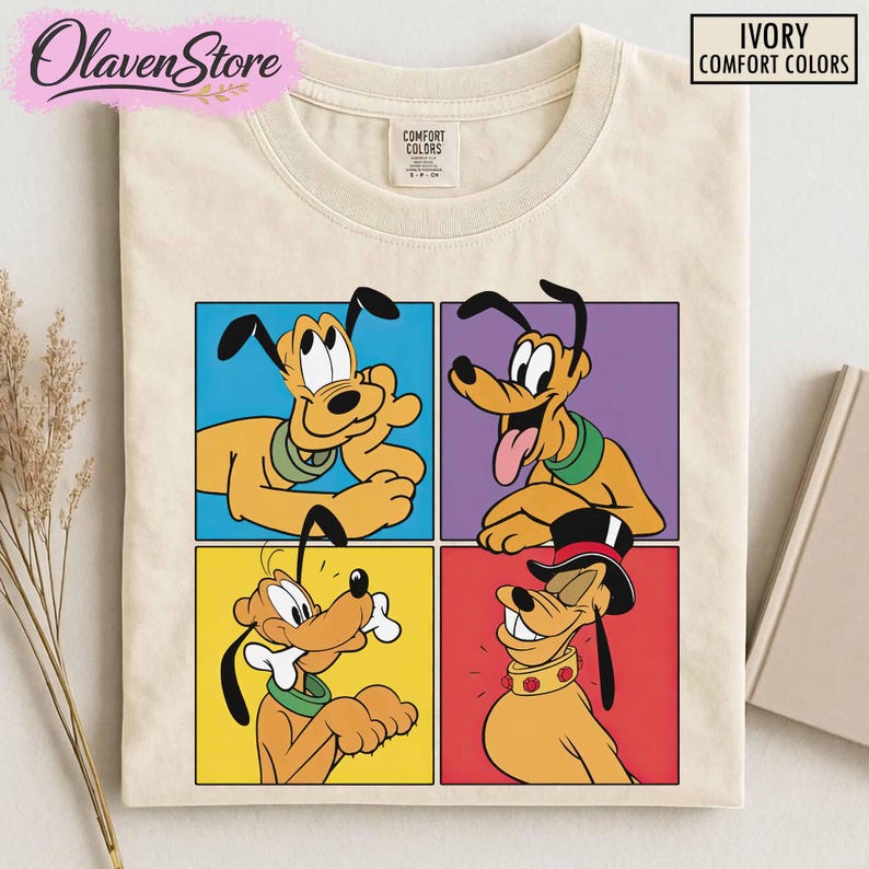 Retro Pluto Dog Shirt, Disney Shirt For Women, Disney Ear Shirt, Women's Unisex Disney T-shirt, Disney Shirt For Kids, Mickey And Pluto