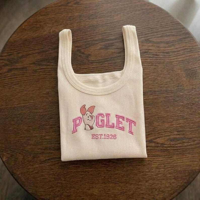 Pooh and Friends Embroidered Tank Top, Winnie The Pooh Tigger Piglet Eeyore Cartoon Tank, Cute Disney Outfit