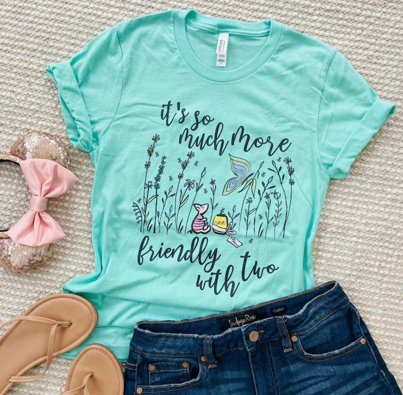 Piglet Wildflowers T-shirt  Winnie the Pooh Disney Spring Tee