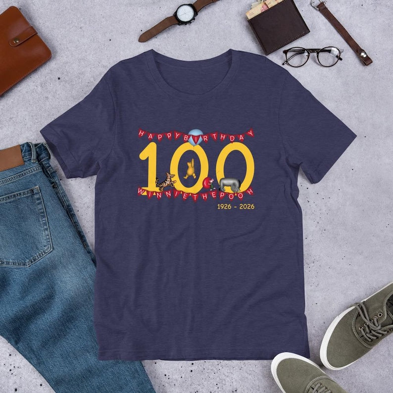 Classic Winnie-the-Pooh’s 100 Birthday T-Shirt – Featuring Piglet, Eeyore & Tigger