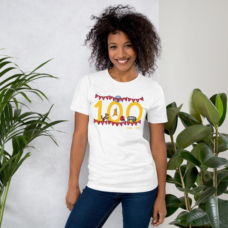 Classic Winnie-the-Pooh’s 100 Birthday T-Shirt – Featuring Piglet, Eeyore & Tigger