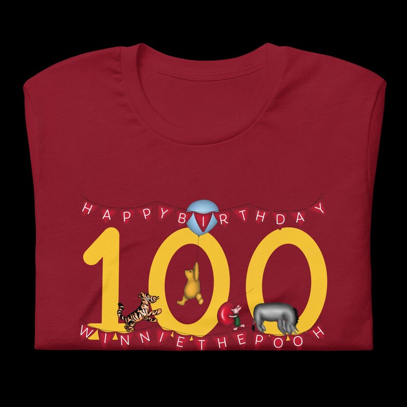 Classic Winnie-the-Pooh’s 100 Birthday T-Shirt – Featuring Piglet, Eeyore & Tigger