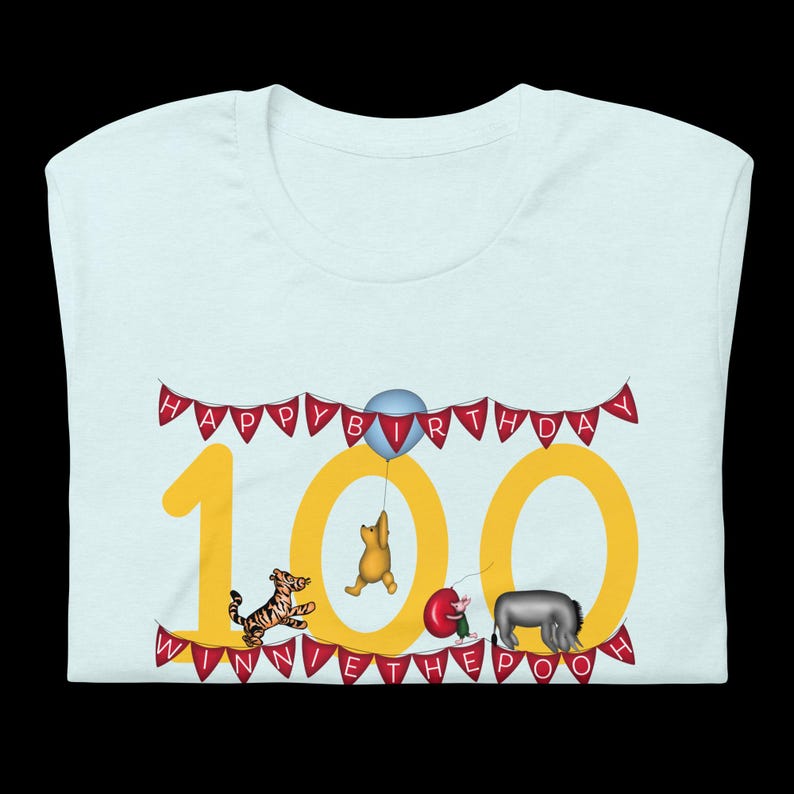 Classic Winnie-the-Pooh’s 100 Birthday T-Shirt – Featuring Piglet, Eeyore & Tigger
