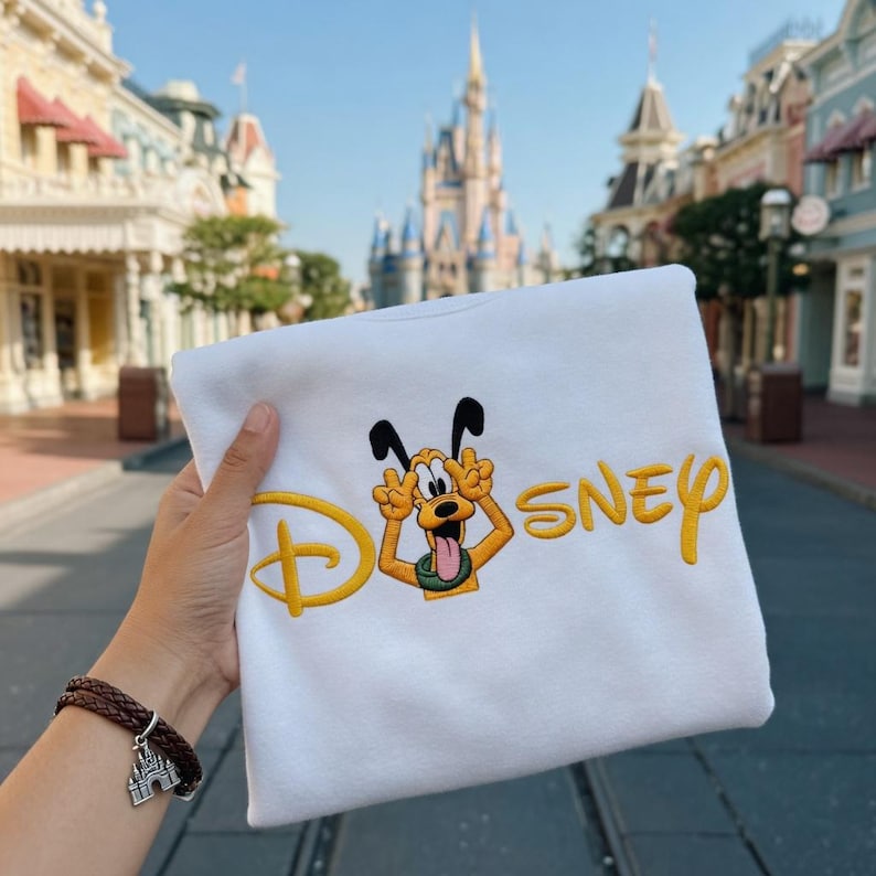 Disney Pluto Cat Embroidered Shirt, Mickey and Friends Sweatshirt, Disney Dog Hoodie, Magic Kingdom Tee, Disneyland Family Vacation Trip