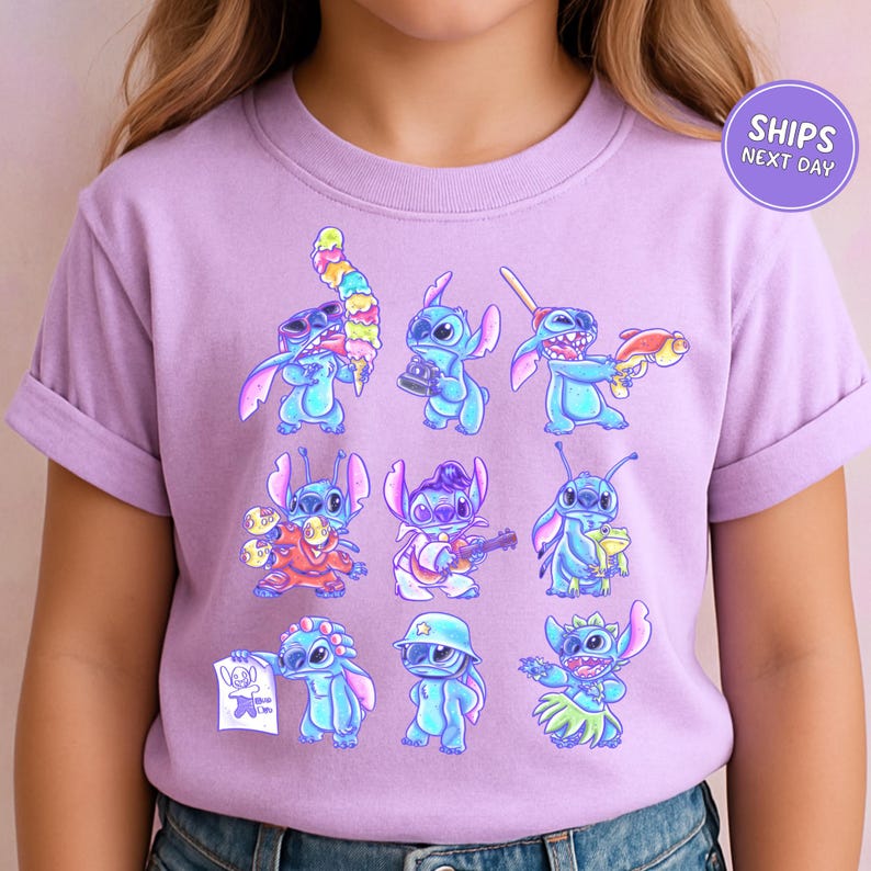 Disney Comfort Colors® Shirt Stitch Toddler Shirt Retro Disney Lilo And Stitch Shirt Floral Stitch Shirt Cute Stitch Disney Women Sweatshirt