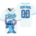 Personalized Lilo and Stitch Characters Baseball Jersey, Stitch & Angel Sport Jersey Disney Family Shirts Matching Team Outfit Birthday Gift