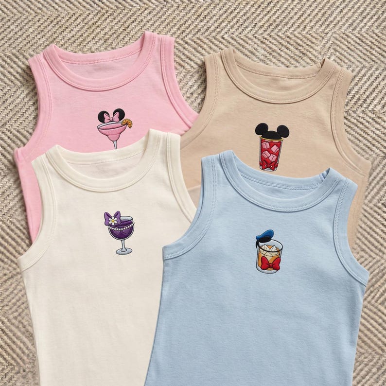 Custom Embroidered Epcot Drinking Tank Top, Mickey Minnie product image 2
