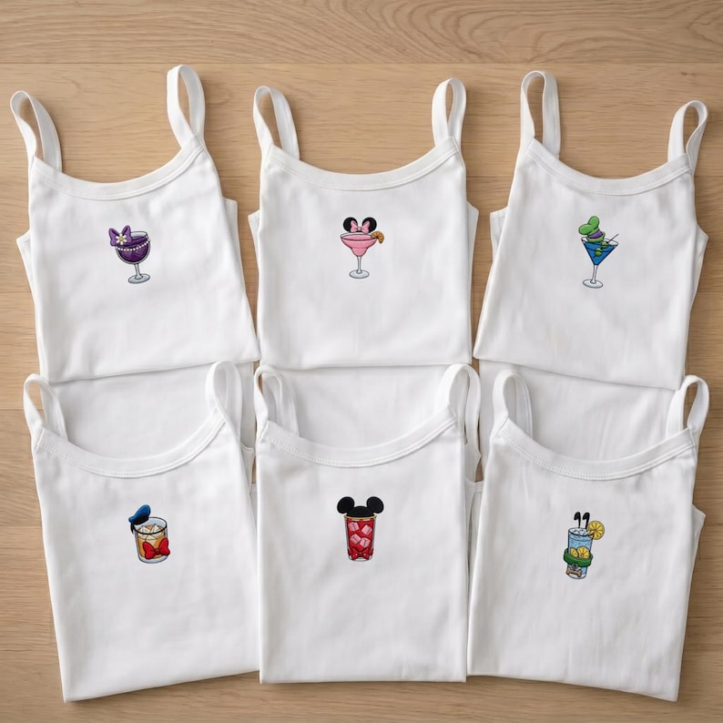 Custom Embroidered Epcot Drinking Tank Top, Mickey Minnie product image 1